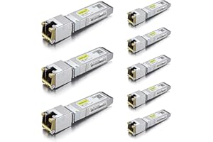 10Gtek 8-Stück 10Gb SFP+ auf RJ45 Modul 30-Meter, 10GBase-T Kupfer CAT.6a Transceiver Kompatibel für Cisco SFP-10G-T-S, Ubiquiti UniFi UF-RJ45-10G, MikroTik, Netgear, TP-Link, D-Link, Open Switch