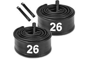 Hycline 2-Pack Bike Inner Tube: 20/24/26/27.5/29 x1.75-2.125 Inch Bicycle Inner Tubes AV 32mm Schrader Valve, Premium Butyl Rubber Puncture Resistant Replacement Tubes with 2 Tire Levers