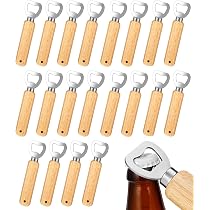 Flaschenöffner-Set Mit Holzgriff – 40 Stück, Edelstahl, Mit Aufhängebohrung – Perfekt Für Partys & Geschenke