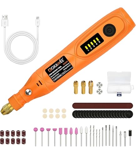 thumbnail image 2 of Cordless Rotary Tool Kit – 4V, 3-Speed Up To 15000RPM, With 79pc Accessories For Engraving, Polishing, Drilling & DIY 2 of 13
