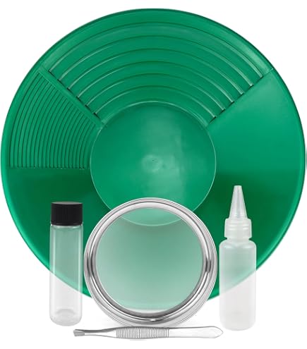 Goldwaschpfanne 260 Mm – Grünes ABS-Material, 90° Flache Rillen, Für Anfänger, Perfekt Für Flüsse & Bäche