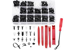 GINSCO Kfz Werkzeug, 716 Stücke Auto Befestigung Clips, Universal Türverkleidung Klammern Stoßstangen Zierleisten Plastikklips Set mit Demontage Werkzeuge, Schwammig Kissen und Kabelbinder