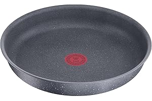 Lagostina Ingenio Mineralis Green Padella Ø 28 cm, Padella in Alluminio 100% Riciclato, per Gas, Forno e Induzione, con Indicatore di Cottura, Utilizzabile con Manico Removibile