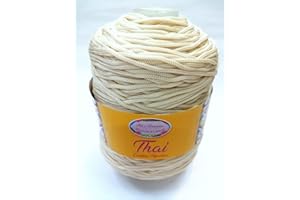 FILI E FANTASIA Cordino cordoncino Thai 500 gr. per borse, centri e varie, ferri uncinetto 3,5/4,5 (PANNA 330)