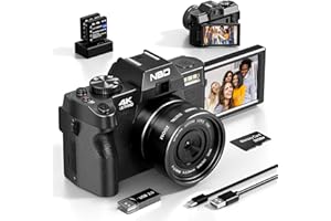NBD - Cámara digital de 4 K, cámara Vlogging de 48 MP para YouTube con micrófono y asa para trípode, cámara de vídeo con kit de creación de contenido 06