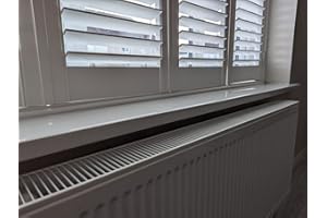 GENERIC White UPVC Window Board/Cill Cover 2m Long 9mm Thick Including End Cap Plastic Window Sill Capping (200mm Depth)