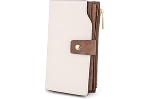UTO Femme Portefeuille Blocage RFID en PU Cuir avec Bracelet Grande Capacité(21 emplacements de Cartes) Poche Intérieure Convient aux Portables 5.5''