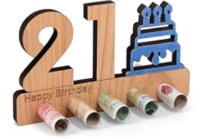 Giftota 21st Birthday Gifts for Her Him, Original Funny Money Gift Wooden, 21st Birthday Decorations, Creative Happy Birthday Anniversary Party Presents, Personalised Gifts for Women Men Friends