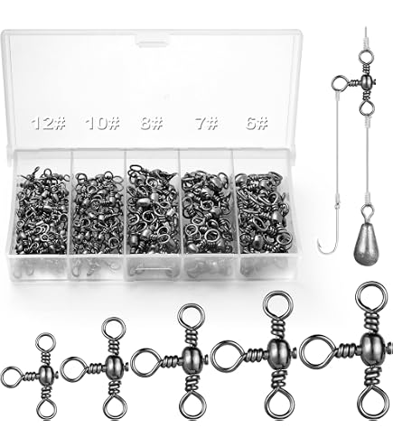 THKFISH Girelle Da Pesca In Ottone Con Pesi Incorporati - Kit 5 Pezzi 1/32-1/2 Oz Per Traina In Acqua Dolce E Salata