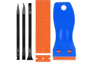 Lusofie Plastic Scraper Tool Set Multi-Purpose Plastic Razor Blades Plastic Blade Scraper Easy to Clean Crevices and Tight Spaces Perfect for Removing Oil Stains, Labels, Food, Dirt, Paint