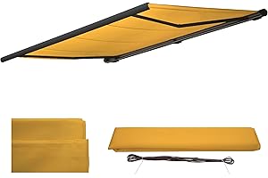 Mendler Funda para toldo T124, funda de repuesto para protección solar, 5 x 3 m, poliéster, color amarillo