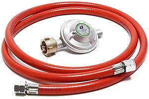 Reduktor ciśnienia Wiltec do 50mbar z wężem 200cm do butli gazowych z reduktorem 21.8x1.14L reduktor ciśnienia gazu reduktor ciśnienia gazu