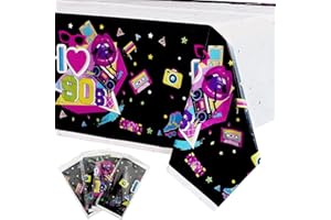 Lilwemen 4 Stück 90er Kunststoff-Tischdecken, Zurück in die 90er-Jahre-Tischdecke für 90er-Jahre-Throwback-Geburtstagsfeier und Geburtstagsparty-Zubehör