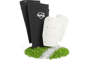 SoPro parastinchi calcio adulto e parastinchi calcio bambino - Calzini inclusi - Made in Germany - 120 x 80 x 5 mm - leggeri, piccoli, antiscivolo e inodori - Parastinchi mini, parastinchi piccoli
