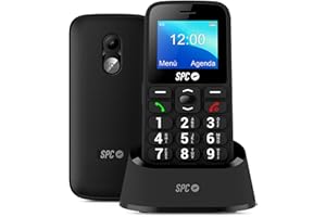 SPC Fortune 2 4G – Téléphone Portable Senior 4G, Bouton SOS, Volume de Sonnerie très élevé (102dB), Configuration à Distance, Grandes Touches, Sonnerie et Notifications intelligentes, Noire
