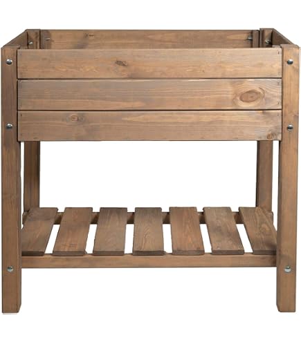 PATKAR® Hochbeet Holz [RÜCKENSCHONENDE 70cm HÖHE] - Premium Pflanzkasten Für Balkon & Garten (Made In Europe) - Kräuterbeet Holz Braun