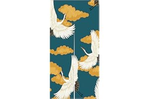 LIGICKY Noren Japanese Style Doorway Curtain Cranes Printed Window Treatment Door Tapestry for Home Decoration 85 x 180 cm