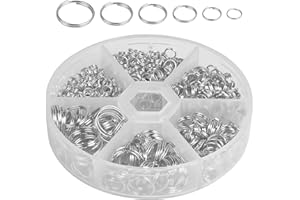 AvoDovA 690 Stück Spaltringe Metall, Biegeringe Offene, Runde Schlüsselringe, Sprungringe Set mit Aufbewahrungskiste, Doppelring Biegeringe, Split Ringe für Schlüsselbund Schmuck Basteln (Silber)