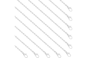 Niboken Catenine per Collane, 10 Pezzi 50cm Catena in Acciaio Inossidabile con Chiusura a Moschettone per Creazione di Gioielli Braccialetti Collana Fai-da-Te (Argento)