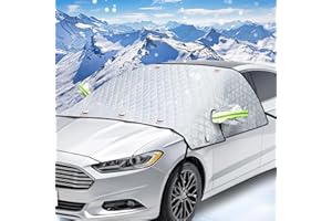 iZoeL Full Car Windscreen Cover for Winter Windshield Magnetic Snow Cover Frost Car Frost Windscreen Cover Ice Screen Cover for SUV VANS Trucks and Larger Verhicles Full Protection
