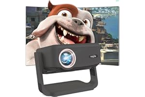 Videoprojecteur【360°Rotating】 Lisowod Projecteur 1080P FHD avec Keystone,WiFi,Bluetooth, Vidéoprojecteur Portable pour Home Cinéma/Phone/Fire Stick/PS5/HDMI/USB