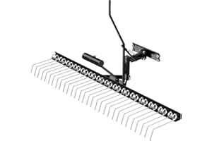 WilTec Scarificateur tracté – 1200 x 575 x 670 mm – Largeur de Travail 120 cm – pour Tracteur-Tondeuse autoportée ATV – Démousseur Émousseur Aérateur de Gazon