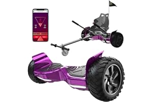 RCB Hoverboards SUV Per tutti i terreni,set hoverboards elettrico da 8,5 pollici e kart per bambini con Bluetooth, APP controllo Funzione, per tutti i terreni per adolescenti adul