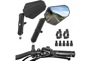 Heart Horse Motorcycle Mirrors, 7/8" Motorbike Handlebar Rearview Mirror with E mark M8/M10 Screws and 2 handlebar clamps, Foldable Side Mirror fit Pit Dirt bike Street Bike ATV Scooter Cruiser