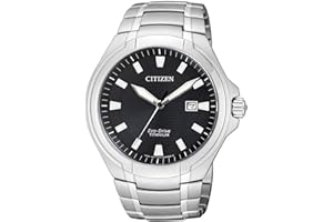 Citizen Męski analogowy zegarek Eco-Drive z tytanową bransoletką, czarny, Sport, nowoczesny