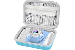 Leayjeen Kinderkamera Tasche Schutzhülle kompatibel mit ITSHINY/HiMont/Ushining/MINIBEAR/ShinePick und Druckpapier, Weihnachten Geburtstag Geschenke für Jungen und Mädchen (nur Hülle) Blau