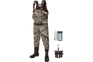 TIDEWE Jagd-Wathose mit 1400 Gramm Isolierung, Gummistiefel, 5 mm Neopren, wasserdichte Wathose für Angeln und Jagd