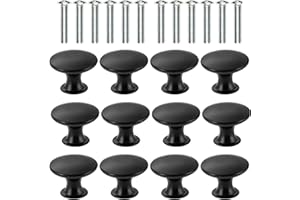 ZenithFast Schwarz Schubladenknopf Schrankknäufe Vintage Runde Schubladengriffe schrank knöpfe - für Küche Schrank Schublade Kommode Türen Möbel 12 Stück