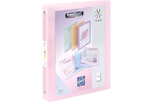 Viquel - Classeur souple A4 MAXI personnalisable - 4 anneaux - Dos 4cm - Pour documents A4 - Rose translucide