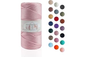 Makromecity Makramee Garn 2mm x 115m Premium Polyester Macrame Cord Polypropylene Yarn für Handwerk Wohndekorationen Platzteller Umhängetasche Handtasche Runner Schnullerkette 20 Farbe