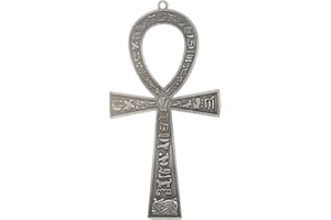 NileCart™ 21,6 cm großes ägyptisches ANKH Kreuz aus Metall, hergestellt in Ägypten (antikes Silber)