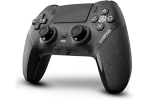 EvoFox Play 2 PS4 Controller & PS5 (PS4 Games only), Playstation 4 Controller Bluetooth & Wired with HallSense™ Magnetic Joysticks & Triggers, 1000Hz Polling, Touchpad, Built-in Speaker & 3.5mm Jack