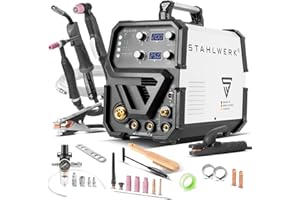 STAHLWERK Schweißgerät 4 in 1 Kombi CTM-250 ST - kompakt, WIG, MIG/MAG, ARC/MMA/E-Hand, CUT/Plasma, 200 A Schweißen & 50 A Plasmaschneiden, IGBT, Schneidleistung bis 14 mm, viele Parameter einstellbar