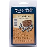 realeather Crafts Metal alfabe ve rakamlar damga seti 1/4 in&ccedil;