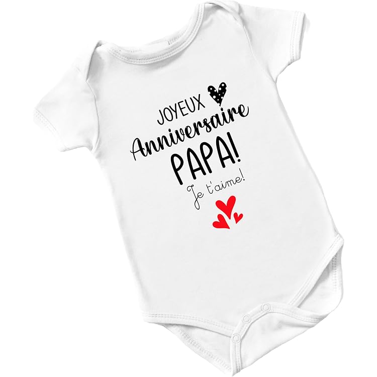 Body Personnalisé Maroma 'Joyeux Anniversaire Papa' - Cadeau Humour Naissance Bébé