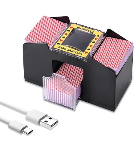 Distributeur De Cartes De Poker De Casino, Revendeur Automatique De Cartes De Poker, Mélangeur De Cartes Entièrement Automatique pour 2 Jeux, Machine pour Uno, Blackjack, Texas Hold'em