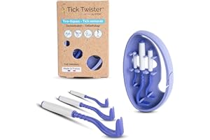 Tick Twister 3 Zeckenhaken für Hunde, Katzen und Menschen – Zeckenzange 3er Set mit Aufbewahrungsbox Sicheres Entfernen ohne Schmerzen – Ideal für Outdoor-Aktivitäten (Lila, 1er-Set)
