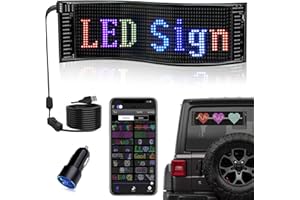 DIYOYOTM Flexible Panneau Affichage LED, Panneau Publicitaire Lumineux Programmable 37x9.2cm, néon pour la Décoration de la Chambre, Enseigne de Fenêtre, Voiture Plaque Lumineuse Camion