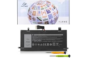 ANTIEE 42Wh J0PGR Laptop Batería Compatible with DELL Latitude 12 5285 5290 2-in-1 T17G T17G001 T17G002 Series Notebook 0J0PGR JOPGR 0RDYCT RDYCT 1WND8 X16TW 0X16TW 0FTH6F FTH6F 7.6V 5250mAh 4-Cell