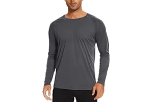 TACVASEN Camiseta Protección UV Hombre Camisa de Manga Larga Verano Camiseta Protección Solar UPF 50+ Camiseta de Trabajo