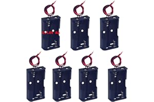 Yosawo 7-Pack 2 x 1.5V(3V) AA Battery Holder Case Box with Red and Black Wire Leads（AA2)
