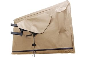 Bozzcovers Outdoor TV-Abdeckung 218,4–228,6 cm (86–90 Zoll), mit Reißverschluss, wetterfest, wasserdicht, 360-Grad-Schutz, weiche, kratzfeste Innenseite, Beige