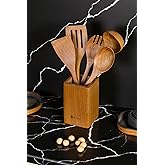 6 piece ' Pro &lsquo; Bamboo Easy to clean teak (tick) tree Wooden spoon with box, wooden spoon kitchen set