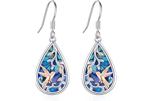 Eusense Boucles d'oreilles chat, boucles d'oreilles hibou, boucles d'oreilles paresseux, boucles d'oreilles colibri Boucles d'oreilles en argent 925 Cadeau pour fille Femme Lady