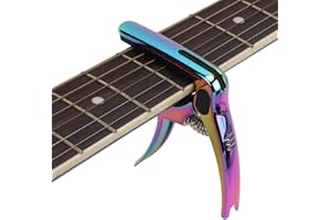 AGATIGE Gitarren Kapodaster, 7,3x8,5x1,3 cm / 2,9x3,3x0,5 Zoll E-Gitarre Akustikgitarren Kapodaster Saitenstahl Ukulele Kapodaster mit Pick Halter Tasche für klassische Gitarre Ukulele Mandoline und Banjo