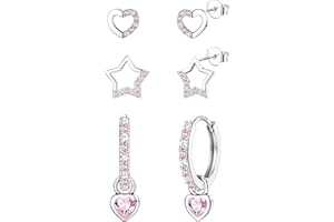 ORAZIO 3 Paia Orecchini Bambina Argento 925 Orecchini Cerchio Set Orecchini Bambina Anallergici Orecchini Donna Argento 925 Regali di Gioielli